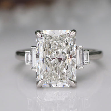 The Catherine - 5.12ct Radiant cut lab grown diamond ring in platinum