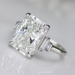 The Catherine - 5.12ct Radiant cut lab grown diamond ring in platinum