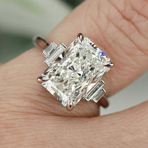 The Catherine - 5.12ct Radiant cut lab grown diamond ring in platinum