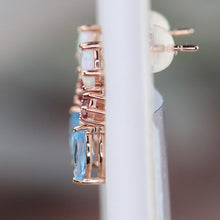 Load image into Gallery viewer, SPECIAL!  Opal, pink tourmaline, and blue topaz earrings in rose gold