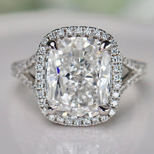 Load image into Gallery viewer, SPECIAL!  7.03ct cushion cut lab grown diamond ring in 14k white gold