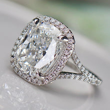 Load image into Gallery viewer, SPECIAL!  7.03ct cushion cut lab grown diamond ring in 14k white gold