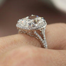 Load image into Gallery viewer, SPECIAL!  7.03ct cushion cut lab grown diamond ring in 14k white gold