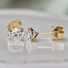 Load image into Gallery viewer, SPECIAL! 1.57ctw Antique cushion cut lab grown diamond studs in yellow gold