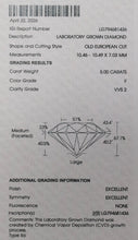 Load image into Gallery viewer, 5.00ct old european cut loose lab grown diamond F/VVS2 with IGI report