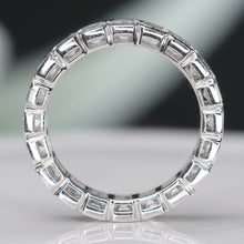 Load image into Gallery viewer, Lab grown diamond 4ctw emerald cut eternity band ring in platinum
