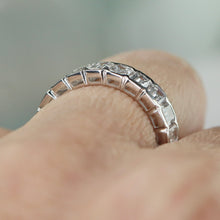 Load image into Gallery viewer, Lab grown diamond 4ctw emerald cut eternity band ring in platinum