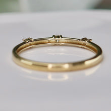 Load image into Gallery viewer, Lab grown 3 stone diamond band ring in yellow gold