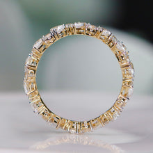 Load image into Gallery viewer, Lab grown diamond 2ctw pear and round cut eternity band ring in 14k yellow gold