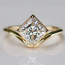 Load image into Gallery viewer, SPECIAL!  2.31ct princess cut lab grown diamond ring in 14k yellow gold