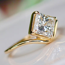 Load image into Gallery viewer, SPECIAL!  2.31ct princess cut lab grown diamond ring in 14k yellow gold