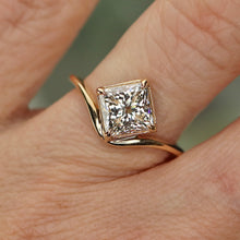 Load image into Gallery viewer, SPECIAL!  2.31ct princess cut lab grown diamond ring in 14k yellow gold