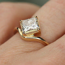 Load image into Gallery viewer, SPECIAL!  2.31ct princess cut lab grown diamond ring in 14k yellow gold