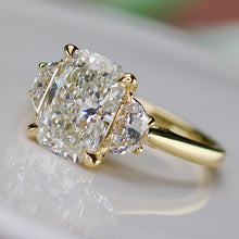 Load image into Gallery viewer, SPECIAL!  3.88ctw cushion cut lab grown diamond ring in 14k yellow gold