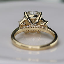 Load image into Gallery viewer, SPECIAL!  3.88ctw cushion cut lab grown diamond ring in 14k yellow gold
