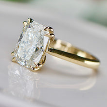 Load image into Gallery viewer, BALANCE FOR CUSTOM ORDER:  Elongated cushion cut lab grown diamond ring in 14k yellow gold