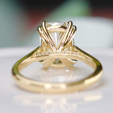 Load image into Gallery viewer, BALANCE FOR CUSTOM ORDER:  Elongated cushion cut lab grown diamond ring in 14k yellow gold