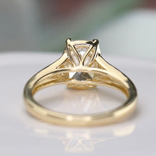 Load image into Gallery viewer, SPECIAL!  2ct cushion cut lab grown diamond ring in 14k yellow gold