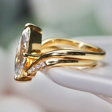 Load image into Gallery viewer, SPECIAL!  3.02ct marquise cut lab grown diamond wedding ring set in 14k yellow gold