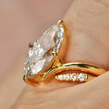 Load image into Gallery viewer, SPECIAL!  3.02ct marquise cut lab grown diamond wedding ring set in 14k yellow gold