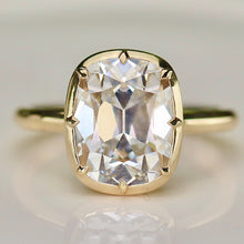 Load image into Gallery viewer, BALANCE FOR CUSTOM ORDER:  Antique cushion cut lab grown diamond ring in 14k yellow gold