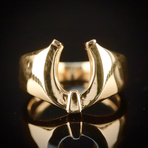 Vintage horseshoe ring in 14k yellow gold from Manor Jewels.