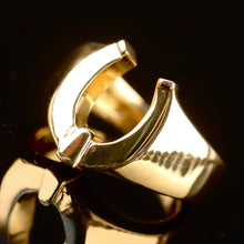 Load image into Gallery viewer, Vintage horseshoe ring in 14k yellow gold from Manor Jewels.