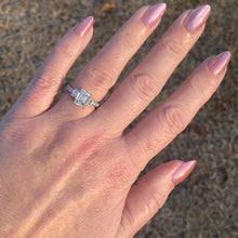 Load image into Gallery viewer, 50% OFF!  3ctw emerald cut lab grown diamond ring in 14k white gold