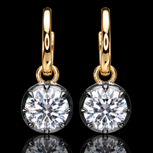 Load image into Gallery viewer, SPECIAL! Lab Grown 3.03ctw E-F/VVS Diamond huggie drops in 14k yellow gold