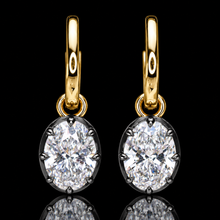 Load image into Gallery viewer, SPECIAL! Lab Grown 3.09ctw E-F/VS Diamond huggie drops in 14k yellow gold