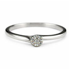 Load image into Gallery viewer, Estate vintage diamond solitaire ring in 14k white gold