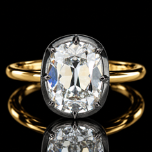 Load image into Gallery viewer, SPECIAL!  3.34ct antique cushion cut lab grown diamond ring in 14k yellow gold