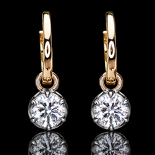 Load image into Gallery viewer, SPECIAL:  Lab Grown Diamond huggie drops in 14k yellow gold