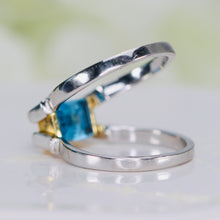 Load image into Gallery viewer, SALE!!  Double sided sapphire and blue topaz ring in 18k