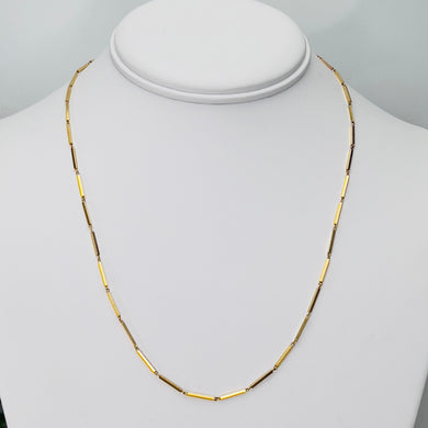 Vintage bar link necklace in 14k yellow gold