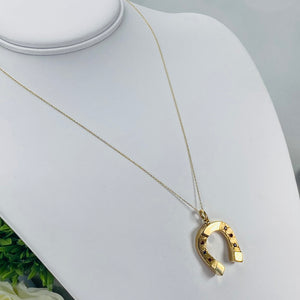 Estate Horseshoe necklace in 14k yellow gold