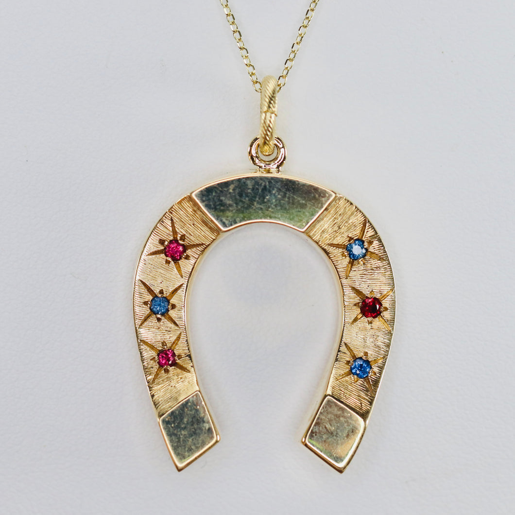 Estate Horseshoe necklace in 14k yellow gold
