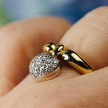 Load image into Gallery viewer, Heart shaped diamond cluster ring in 18k yellow gold