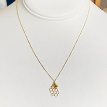 Load image into Gallery viewer, 14k yellow gold and enamel bee necklace