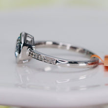 Load image into Gallery viewer, Aquamarine and diamond ring in 14k white gold by Effy