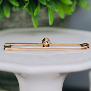 Vintage champagne tourmaline pin in rose gold