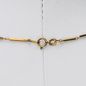 Vintage bar link necklace in 14k yellow gold