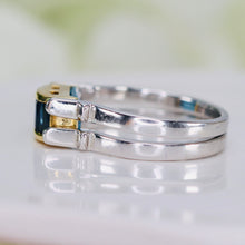 Load image into Gallery viewer, SALE!!  Double sided sapphire and blue topaz ring in 18k