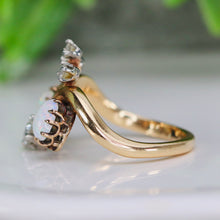 Load image into Gallery viewer, Vintage opal and Diamond ring in 14k yellow gold