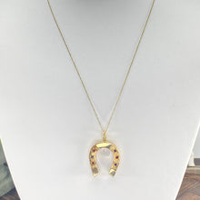 Load image into Gallery viewer, Estate Horseshoe necklace in 14k yellow gold