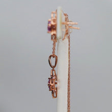 Load image into Gallery viewer, Amethyst necklace and earrings set in rose gold