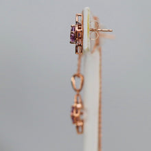 Load image into Gallery viewer, Amethyst necklace and earrings set in rose gold