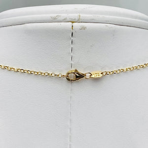Stunning Art Deco style mother of Pearl necklace in 14k yellow gold