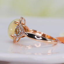 Load image into Gallery viewer, Opal, aquamarine, and diamond ring in 14k rose gold by Effy
