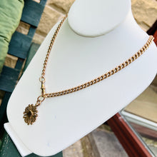 Load image into Gallery viewer, Antique very heavy curb necklace with medal in rose gold